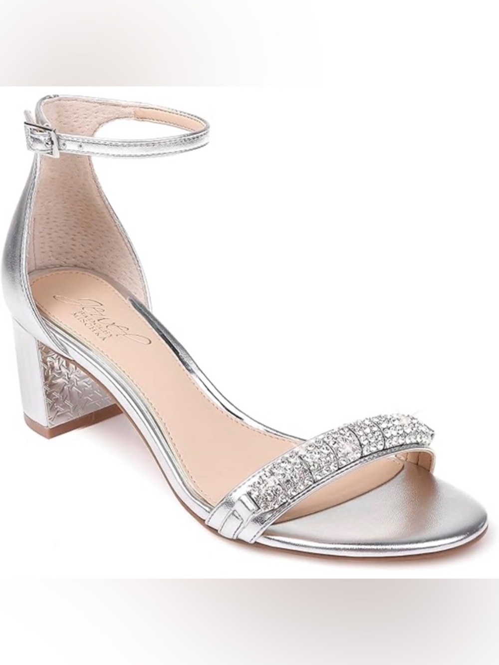 Jewel by Badgley Mischka Ramsay Ornamented Block Heel Sandal 7 1/2